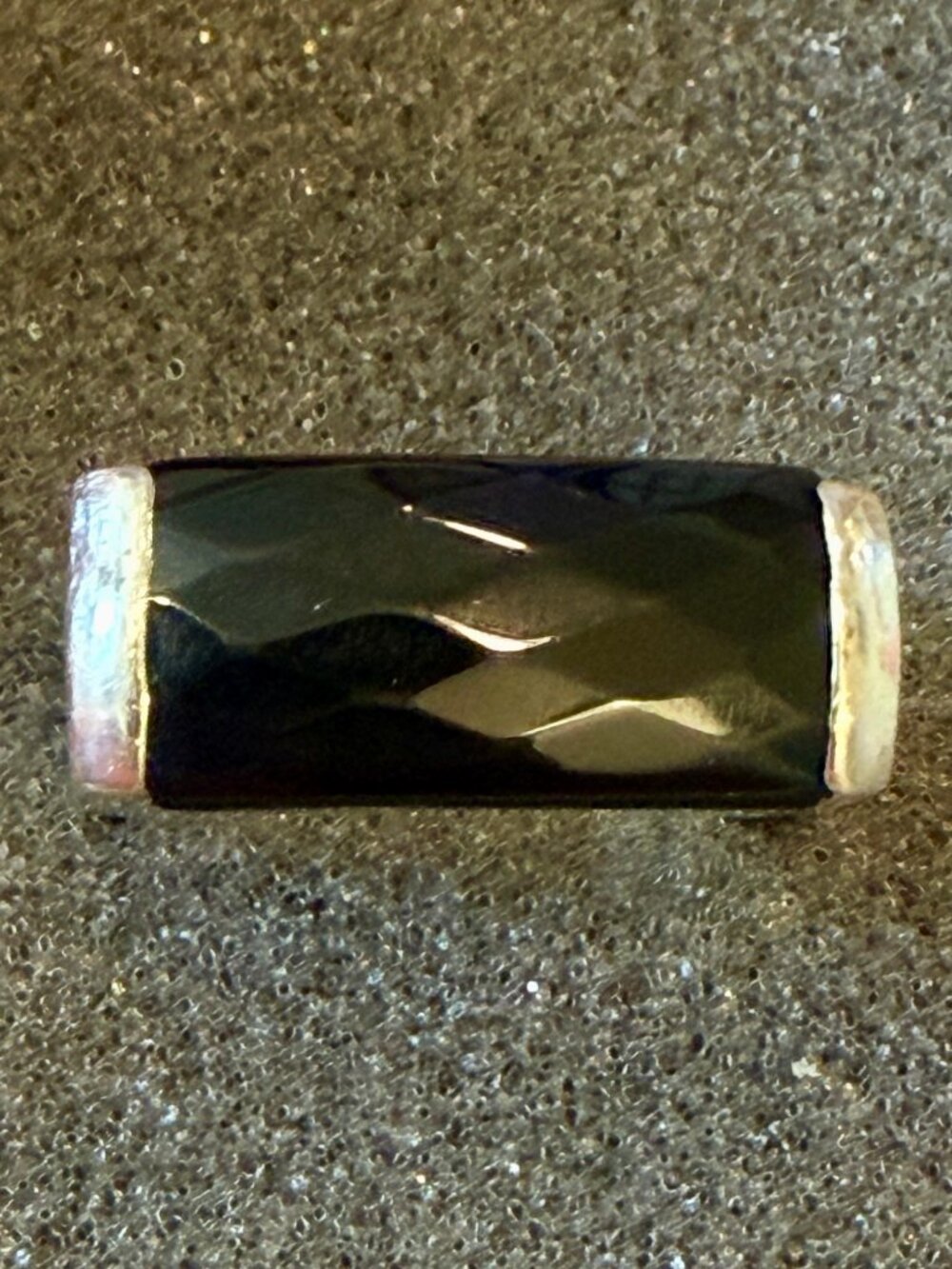 Chunky Onyx Silver Ring